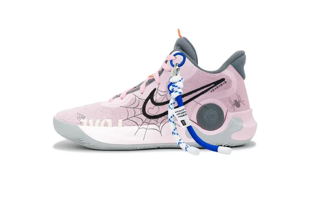Nike KD Trey 5 IX Coverage Slip Resistant Lightweight Mid top Basketball Shoes Unisex Pink