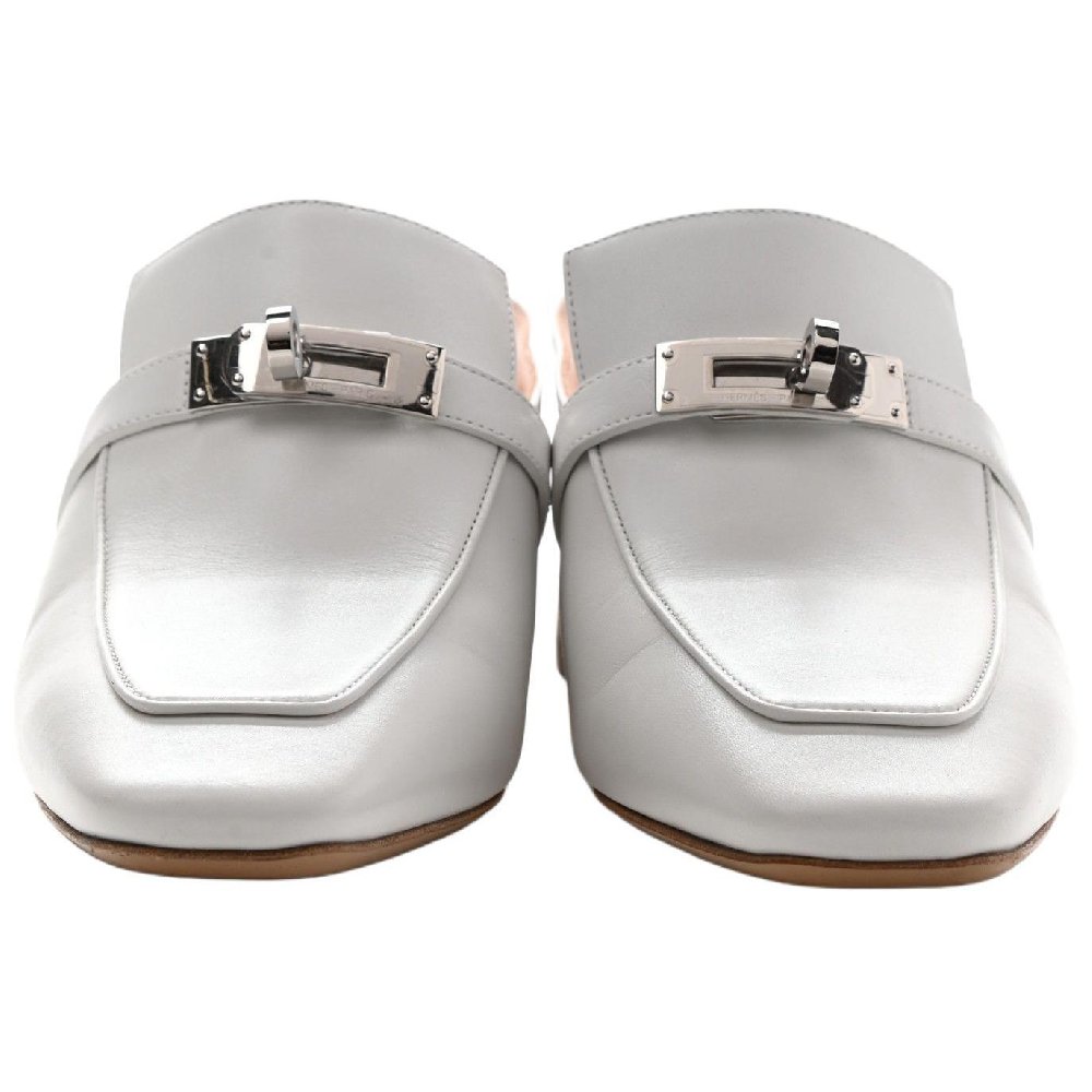 HERMES Blossom Closed Toe Slippers Women's White