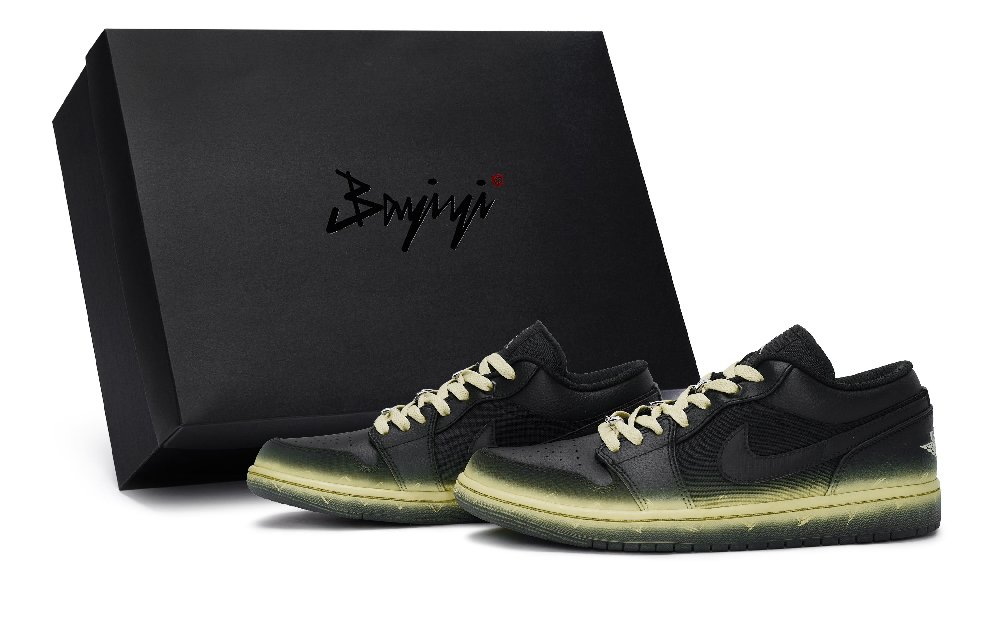 JORDAN Air Jordan 1 Vintage Basketball Shoes Unisex Low top Beige Yellow