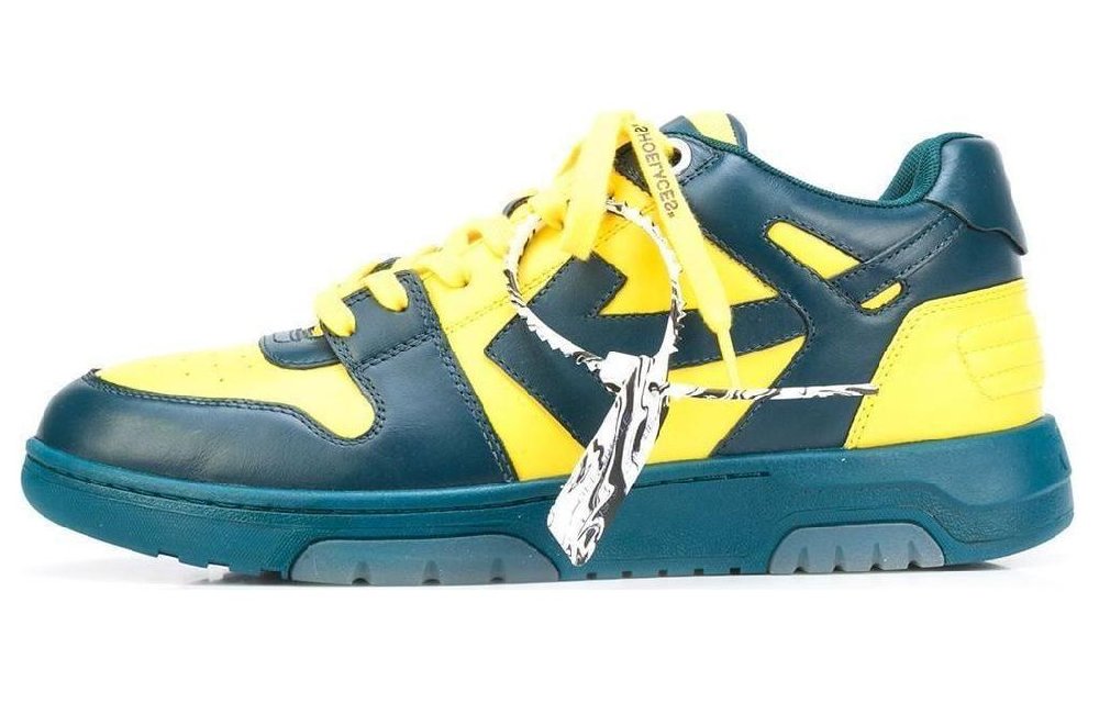 OFF WHITE Out Of Office Zip Tie Sneakers 'Yellow Navy'