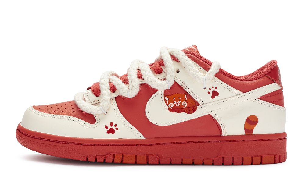 Nike Dunk Low Low-Top Skateboard Shoes GS Red Yellow White