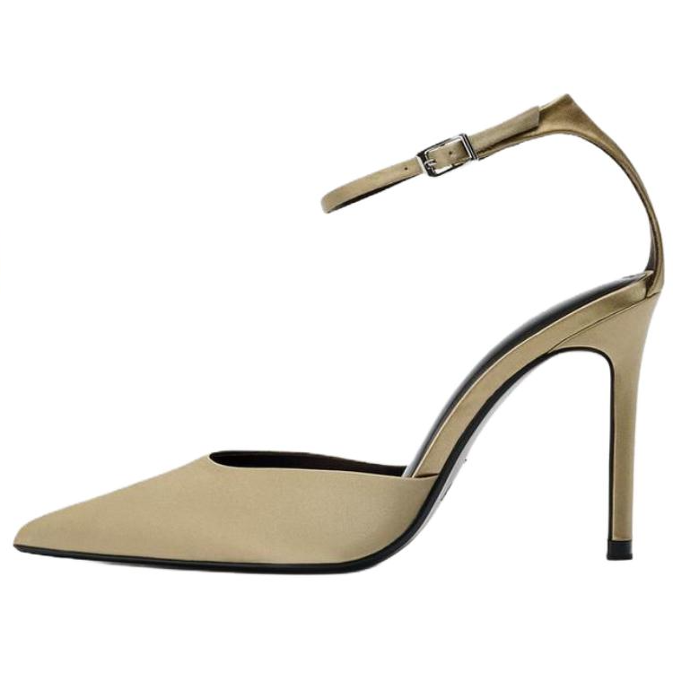 ZARA Slim Heel High Heels 9cm Women's Green