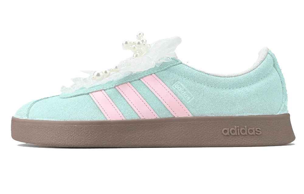 Adidas VL COURT 2.0 Low Top Skateboard Shoes Women's Cyan