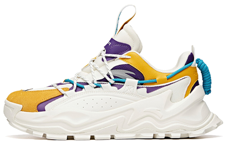 Anta Hot Anti-Slip And Wear-Resistant Height Increasing Low-Top Chunky Sneakers Men's Yellow White