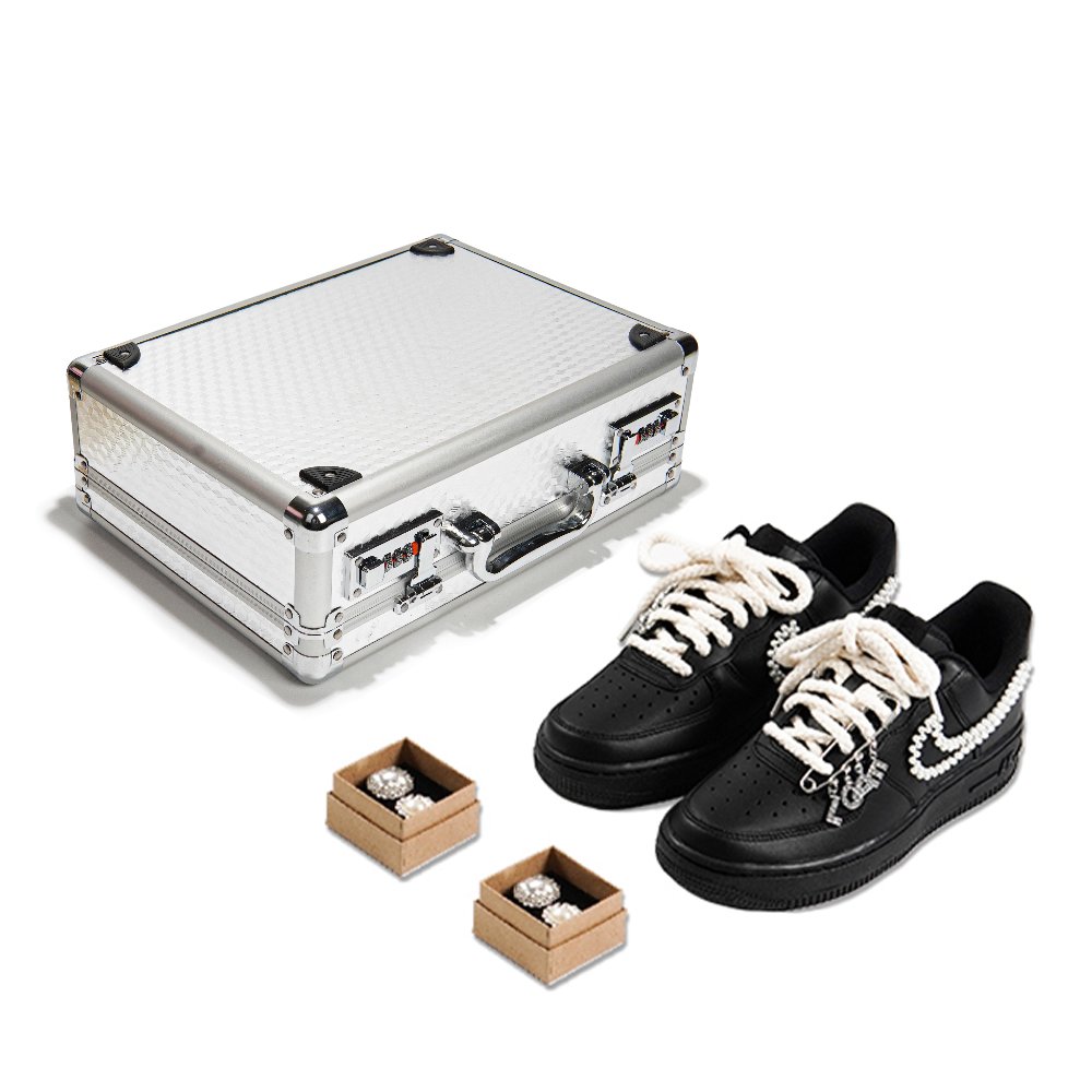 Nike Air Force 1 Air Force 1 Low Top Skateboard Shoes GS Black White