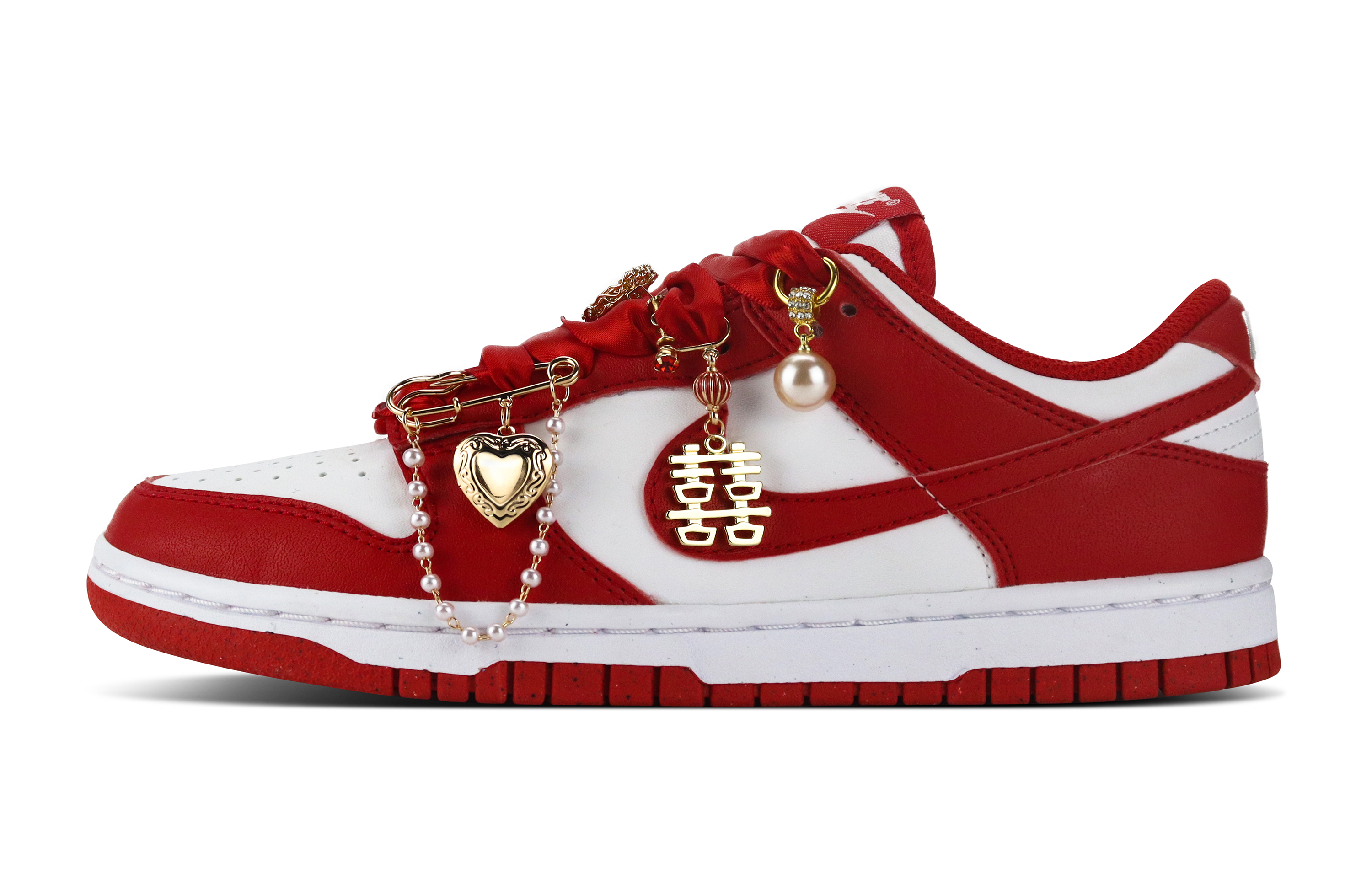 Nike Dunk Abrasion Resistant Low Top Skateboard Shoes Unisex Red