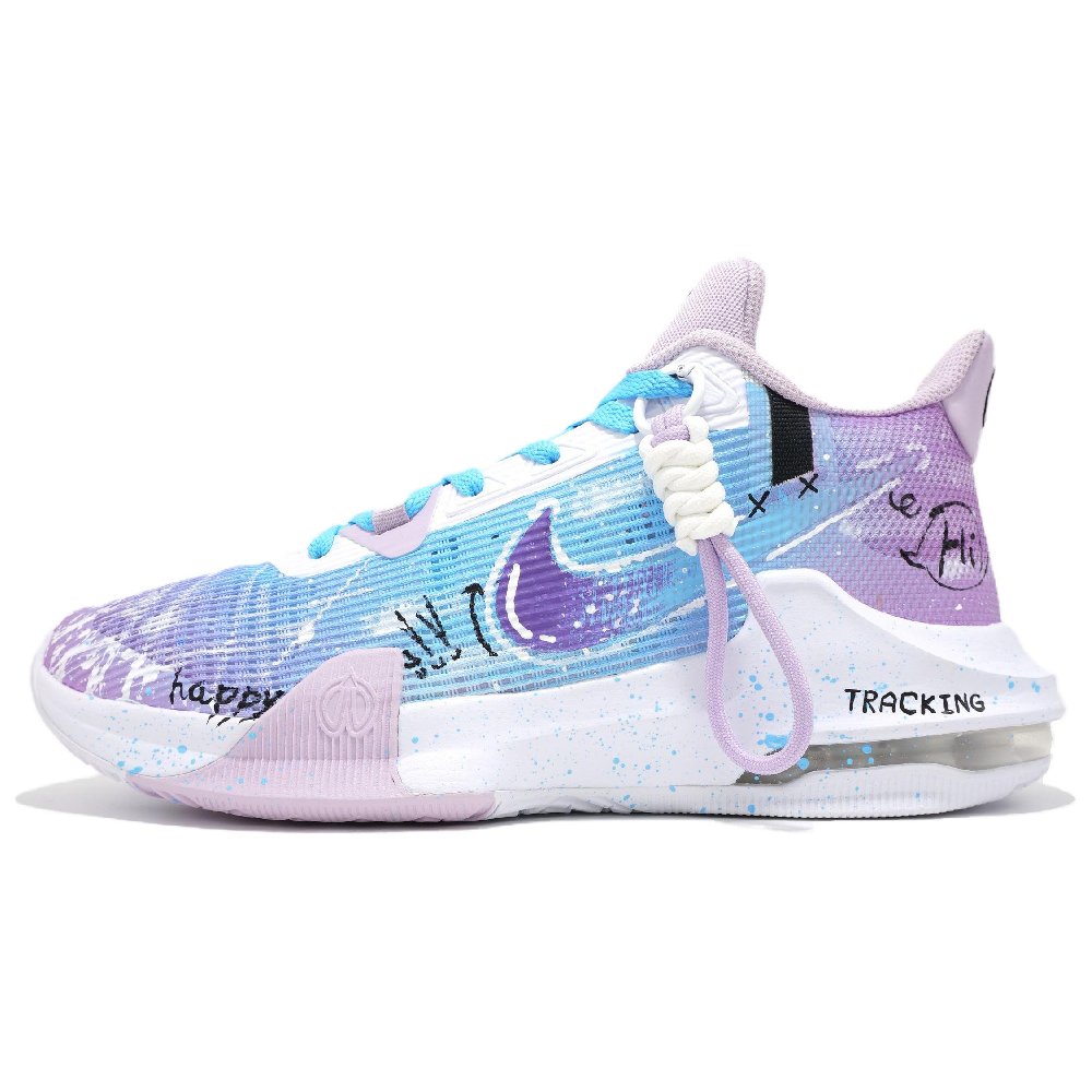 Nike Air Max Impact 3 Basketball Shoes Unisex Low Top Cyan/Purple/Black/White