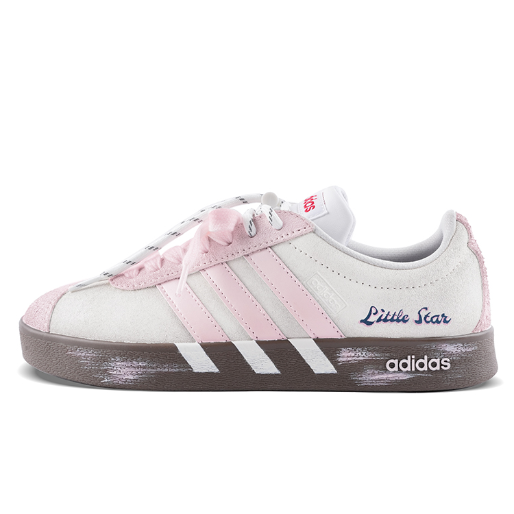 Adidas VL COURT 2.0 Cushioning, Wear Resistant Low Top Skateboard Shoes Unisex Beige Pink