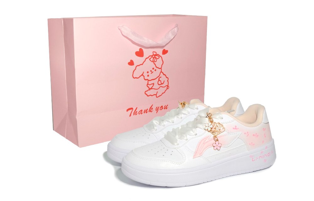 LiNing Pontoon Boats Abrasion Resistant Slip Resistant Low top Skateboard Shoes Women's White