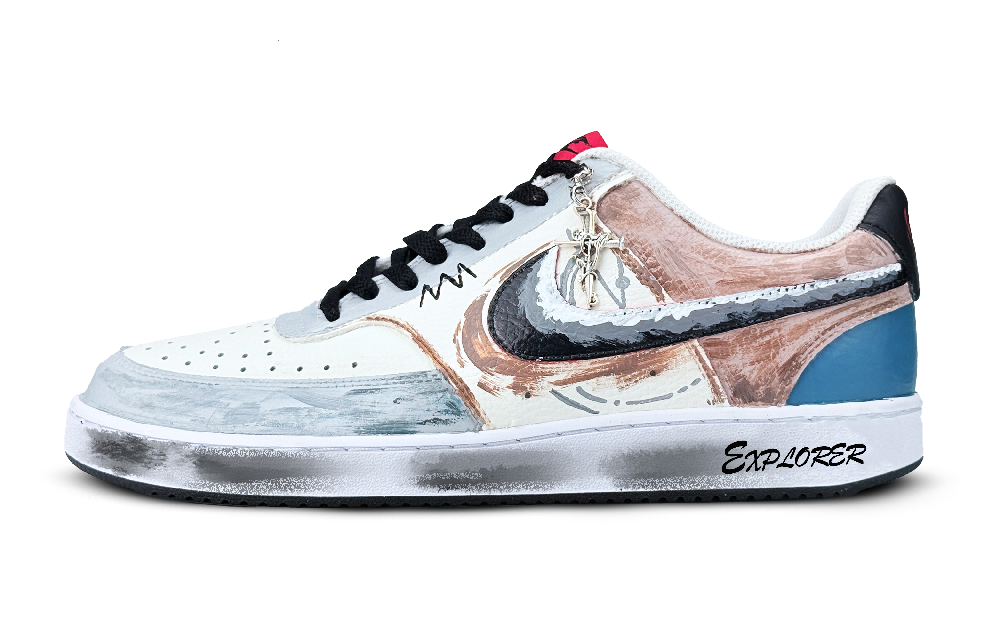 Nike Court Vision 1 Wilderness Pursuit Abrasion Resistant Low Top Skateboard Shoes Men's White