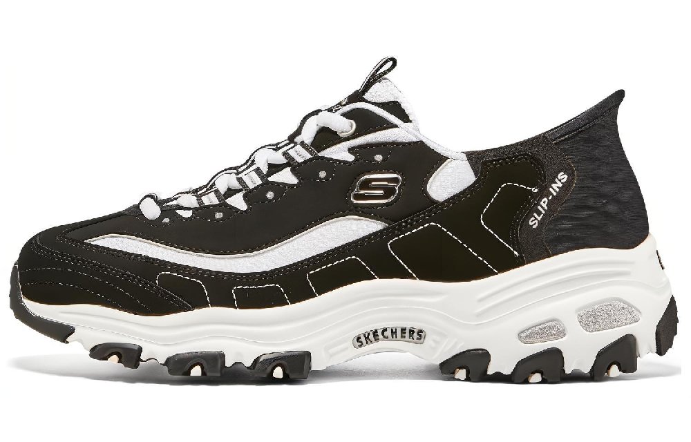 Skechers D'Lites 1.0 Chunky Sneakers 'Black White' Women's