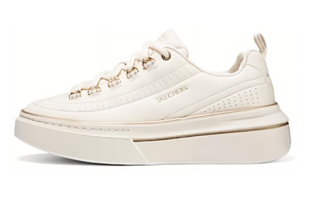 Skechers Cushioning Wear-Resistant Low-Top Skateboard Shoes Women's Natural Gold