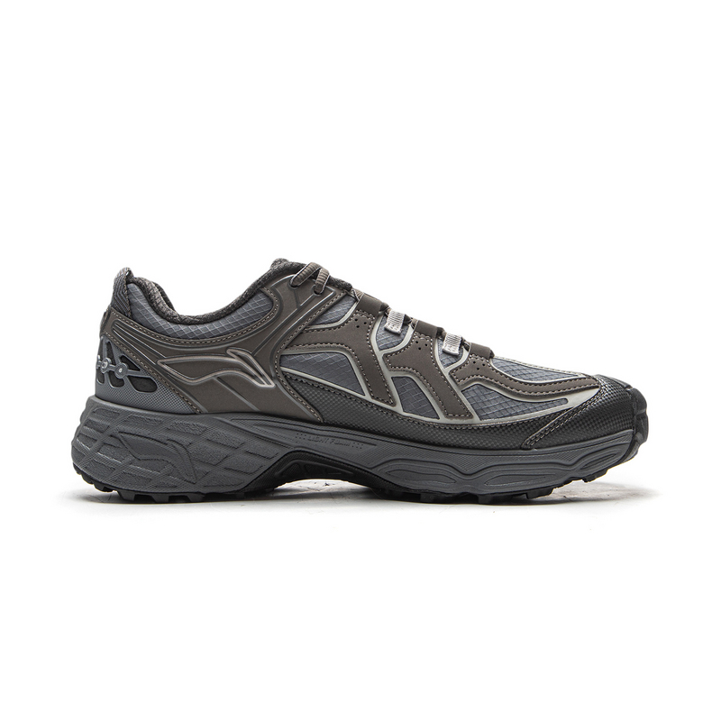 LiNing Outdoor CF Tracing Cushioning Support Rebound Low top Hiking Shoes Unisex Obsidian Elegant Gray