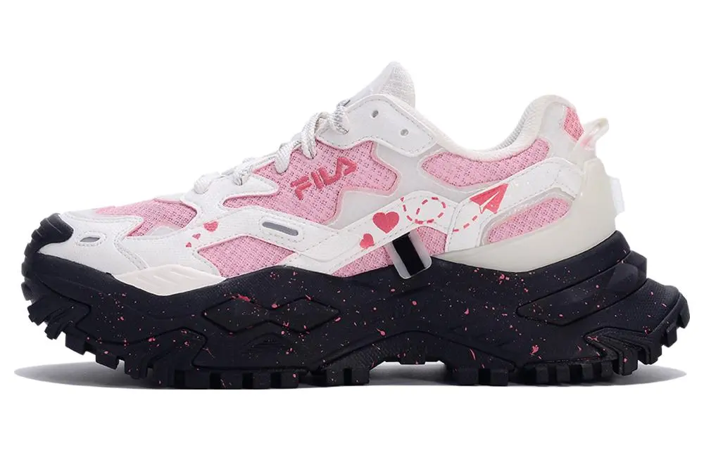 FILA FUSION BIANCO Slip Resistant And Breathable Coverage Low Top Casual Shoes Women's White Pink