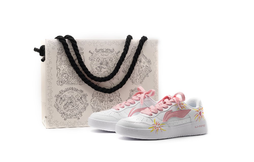 LiNing Pontoon Boats Slip Resistant Shock Absorbers Lightweight Low top Skateboard Shoes Unisex White Pink