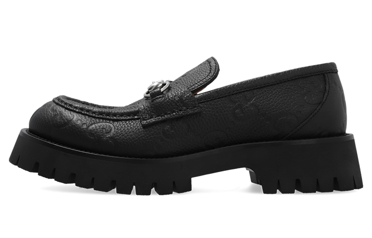 GUCCI GG Logo-debossed Lug Loafers