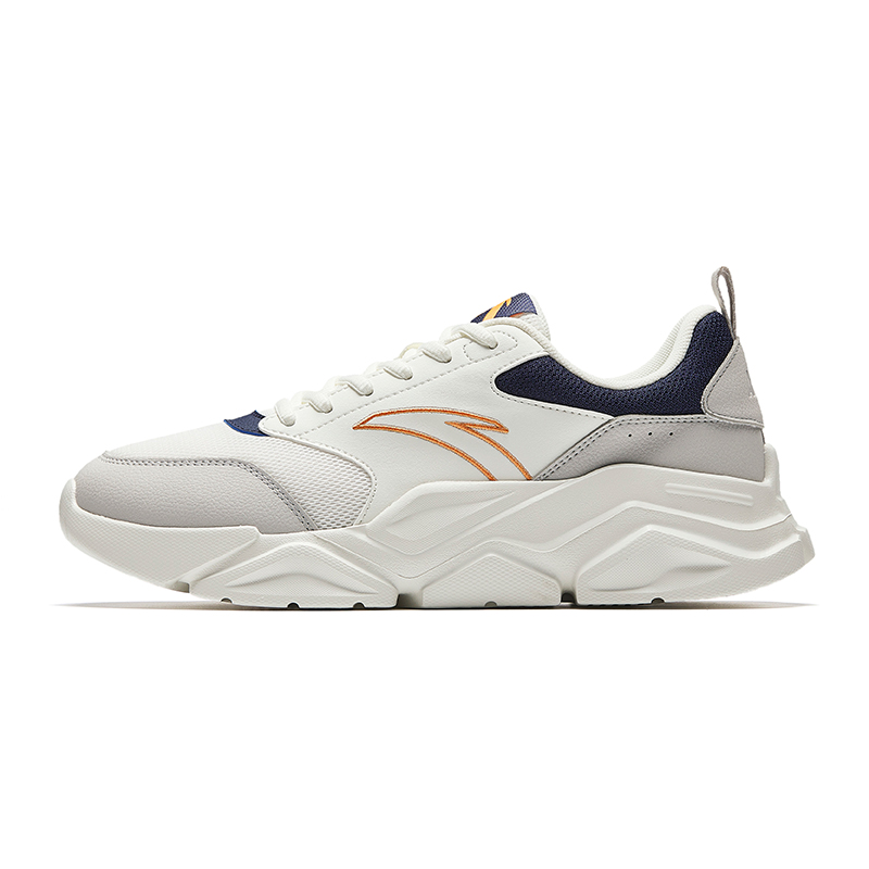 Anta Life Collection Abrasion Resistant Breathable Low top Casual Shoes Men's White Gray Blue