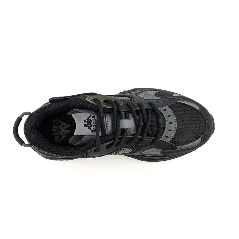 Kappa Anti-Slip Wear-Resistant Low-Top Chunky Sneakers Unisex Black