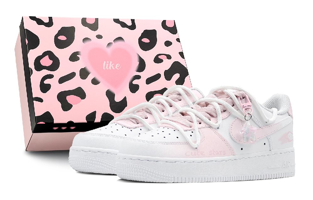 Nike Air Force 1 Low Air Force 1 Anti Slip Wear Resistant Low Top Skateboard Shoes GS Pink White