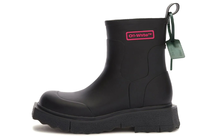 OFF WHITE Rubber Rain Boot Black