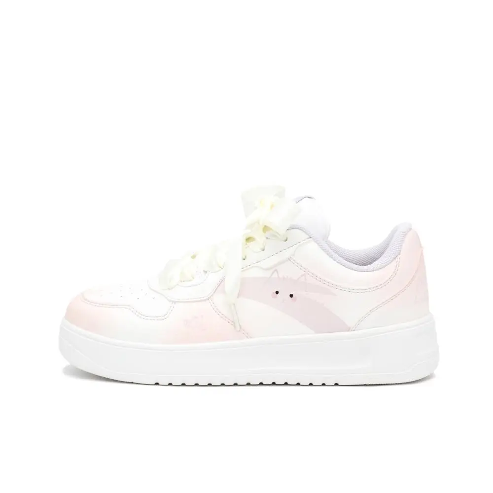 Anta Relaxed Wear resistant And Lightweight Low top Skateboard Shoes Women's White Pink