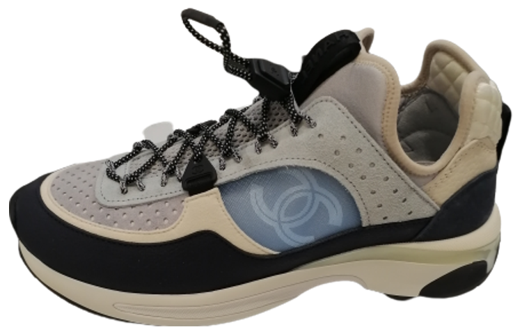 CHANEL Low Top Casual Shoes Women's White Blue Black