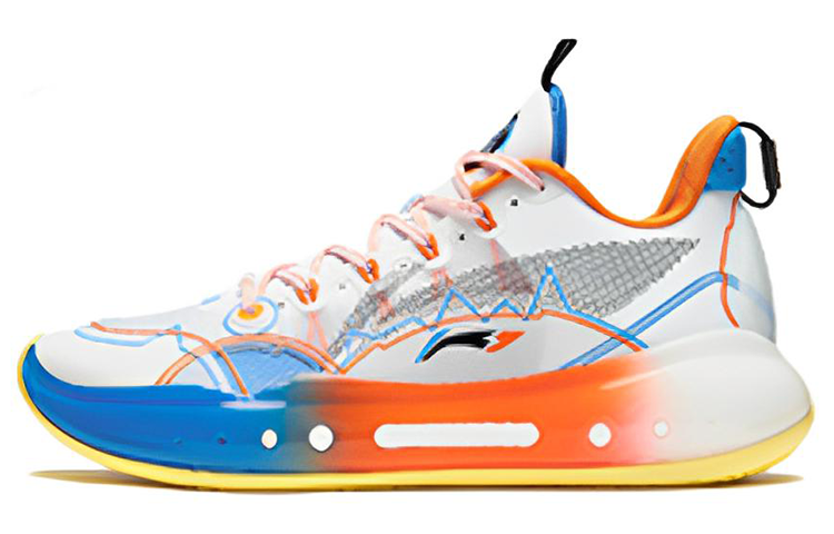 LiNing YuShuai 14 䨻 Low Cushioning Anti-Slip And Wear-Resistant Low-Top Basketball Shoes White Red Blue