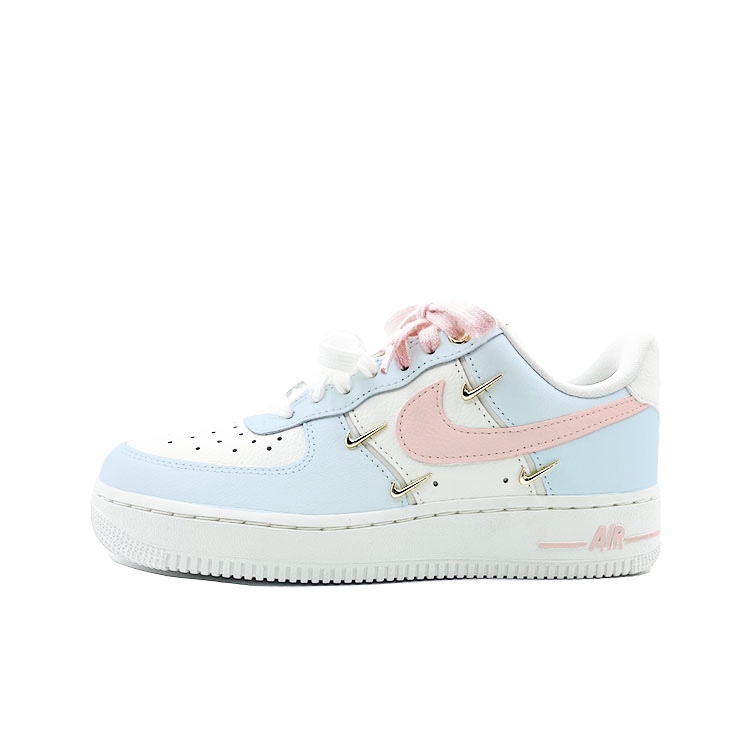Nike Air Force 1 Cherry Blossoms Filling The Sky Abrasion Resistant Low Top Skateboard Shoes Women's Blue Pink