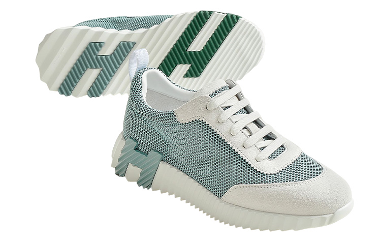 HERMES Bouncing Low Top Casual Shoes Women's Blue White