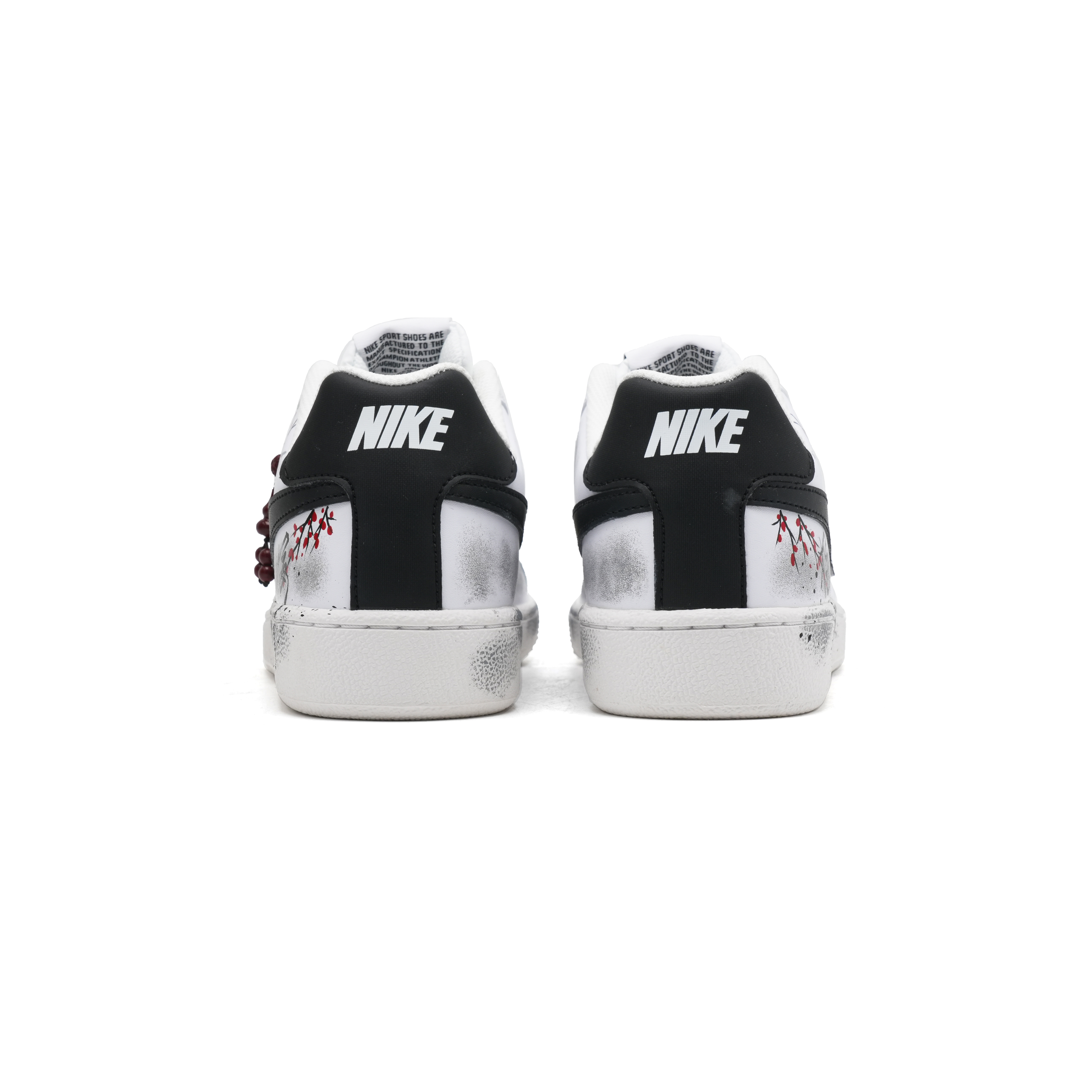 Nike Court Royale Ink Plum Blossom Abrasion Resistant Low top Skateboard Shoes Unisex Black White купить в интернет-магазине Yoocart с быстрой доставкой по России.