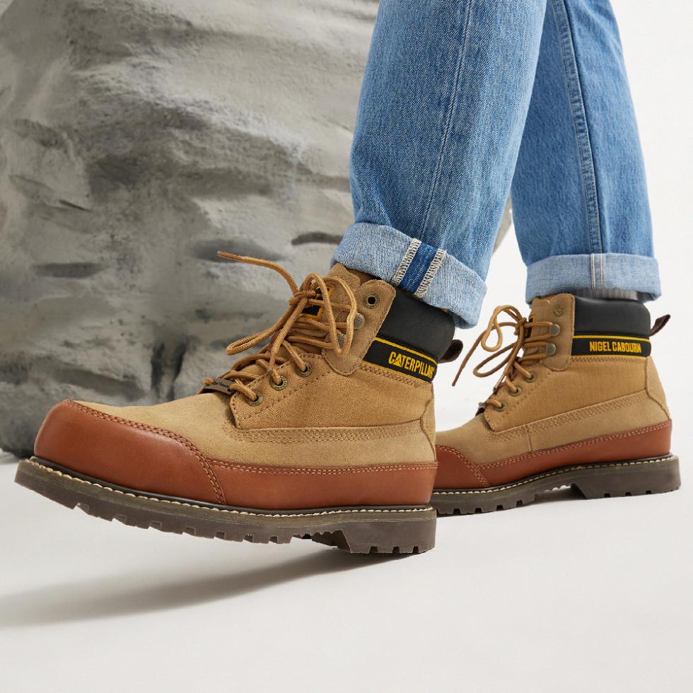 CAT Outdoor Boots Unisex Brown Yellow купить в интернет-магазине Yoocart с быстрой доставкой по России.