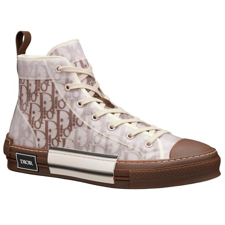 DIOR B23 High Top Coffee White DIOR Oblique
