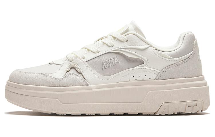 Anta Platform Sandals Wear-Resistant Low-Top Skateboard Shoes Women's White