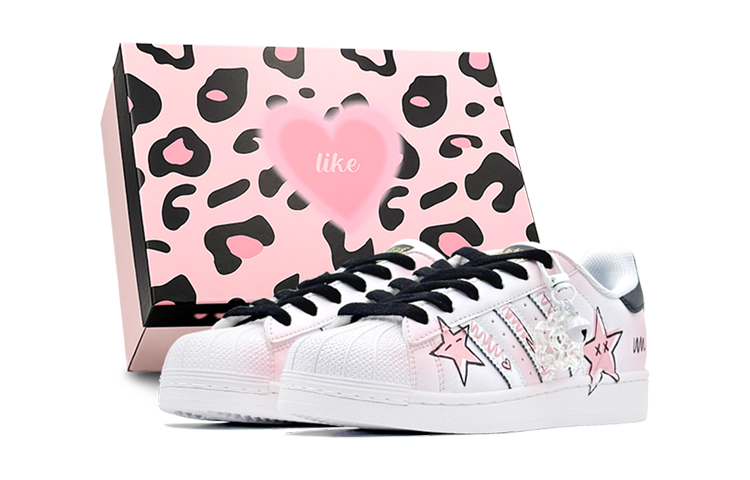 Adidas Originals Superstar Warm Low-Top Skateboard Shoes Unisex Pink White