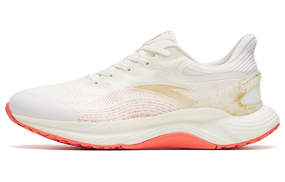 Anta Gen 3.0 Cushioned Slip-Resistant Abrasion-Resistant Low-Top Running Shoes Men's White Red