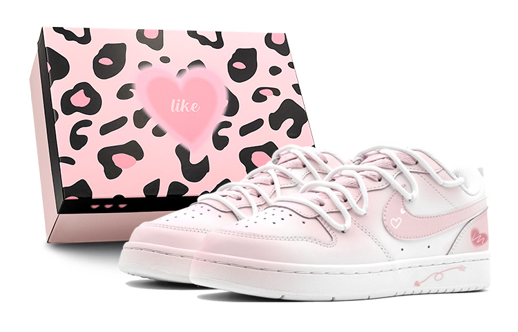 Nike Court Borough 2 Slip Resistant Low Top Skateboard Shoes Women's Pink