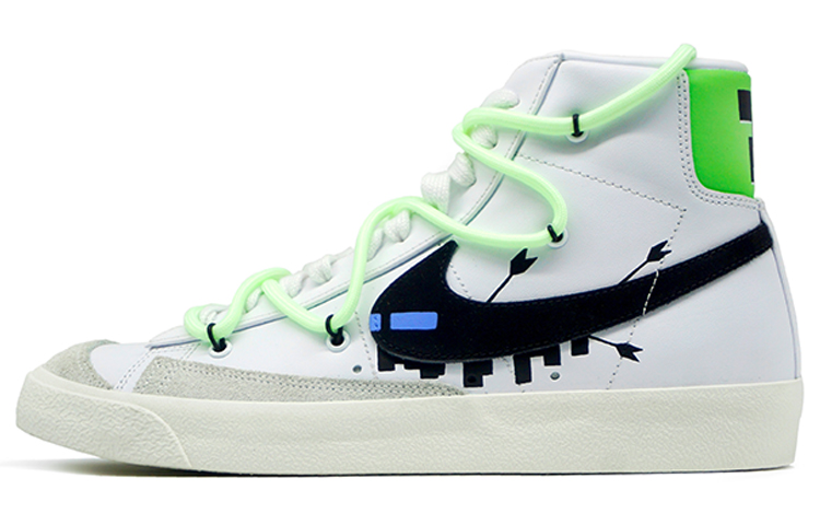 Nike Blazer Slip Resistant Cushioning Abrasion Resistant Mid Top Skateboard Shoes Men's Black White Gray