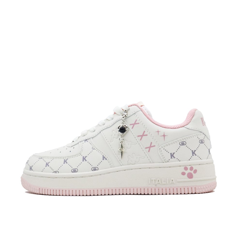 Kappa KAPPA PLAYER Anti-Slip Wear-Resistant Low-Top Skateboard Shoes Women's White Pink