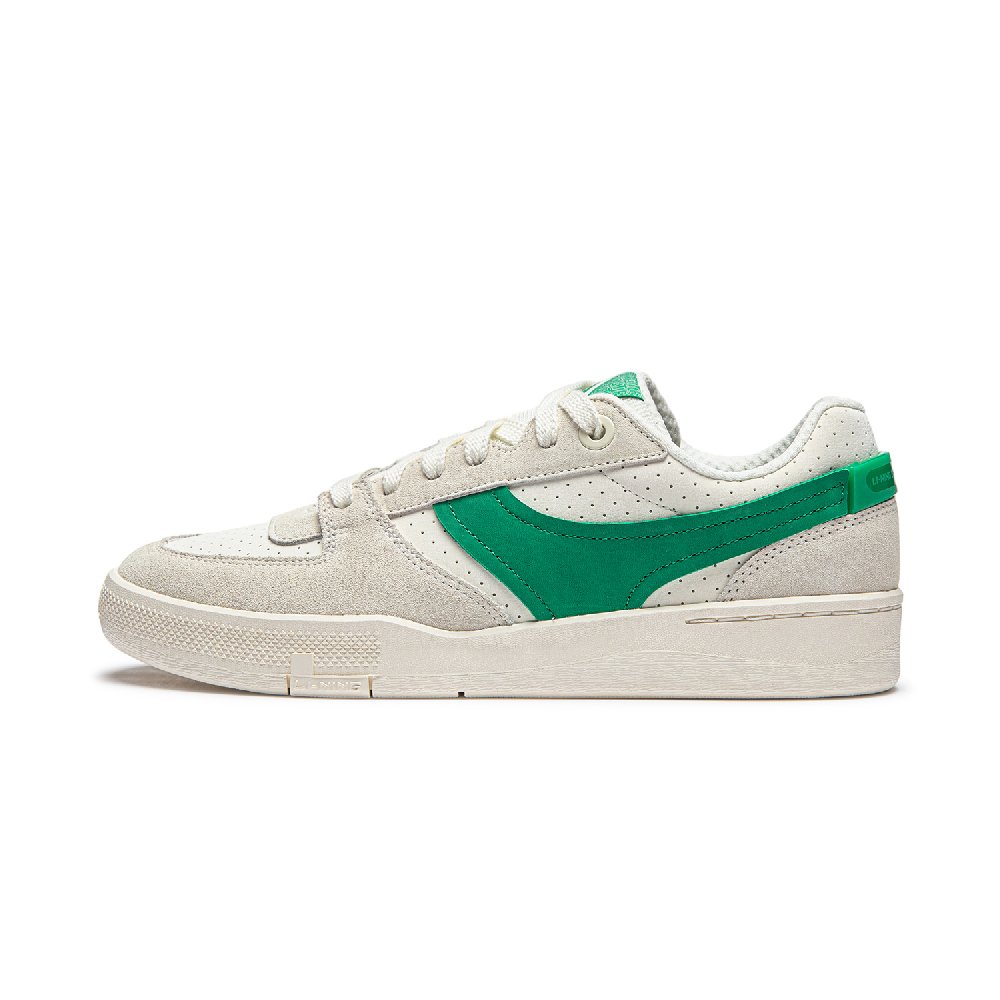 LiNing Honor 92S Cushioning Wear-Resistant Low-Top Skateboard Shoes Men's White Green