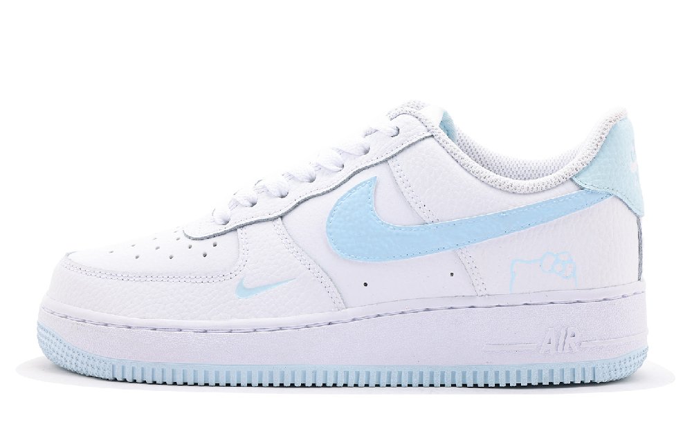 Nike Air Force 1 Low Top Skateboard Shoes Women's White Blue