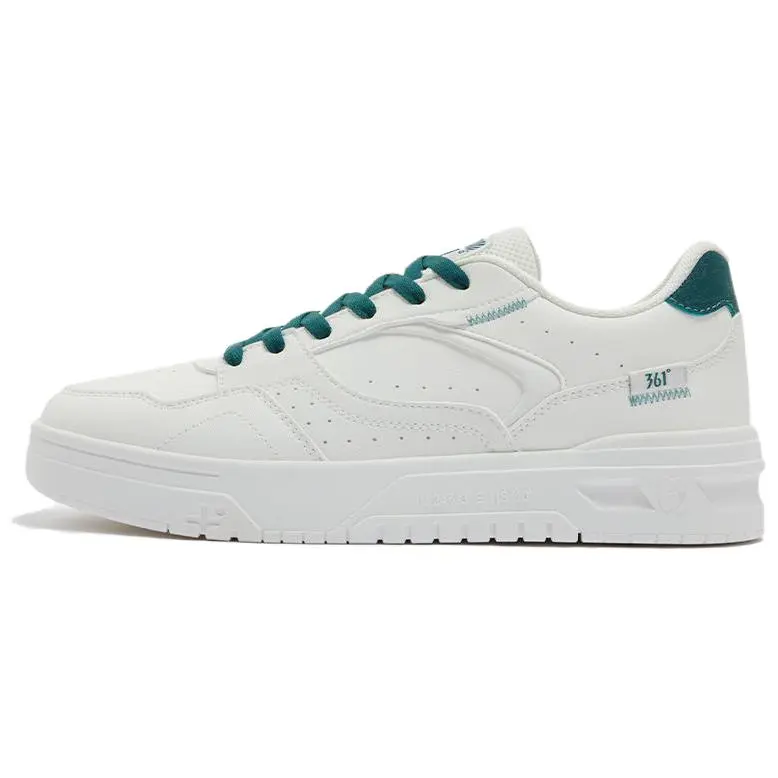 361° Anti Slip Wear Resistant Low Top Skateboard Shoes Men's White Green