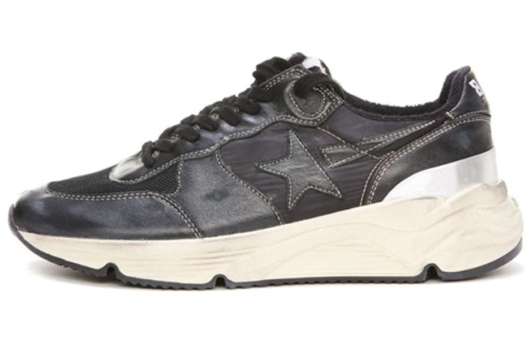 Golden Goose Running Sole Cushioning Low Top Casual Shoes Men's Black Vintage Version