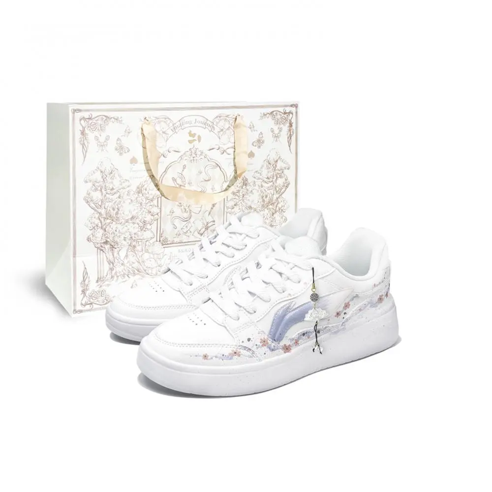 LiNing Acer Truncatum Abrasion Resistant Height Increasing Low top Skateboard Shoes Men's White Purple