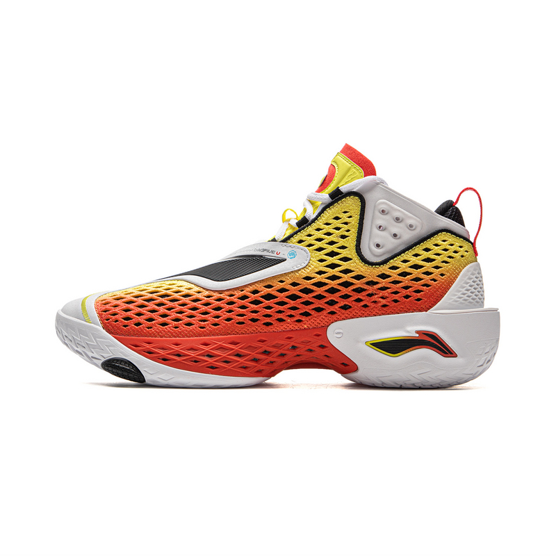 LINING BadFive 5 Basketball Shoes Men's Mid top Yellow White Red