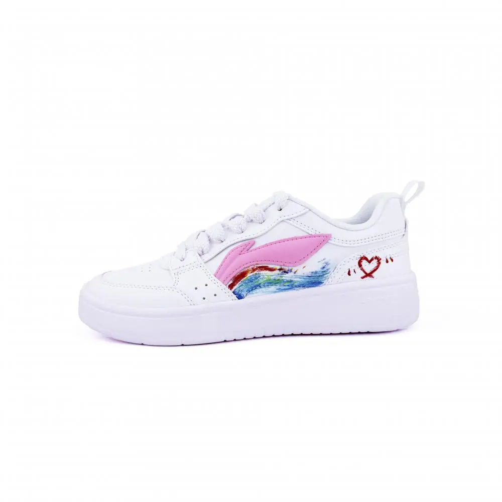 LiNing Acer Truncatum Lightweight, Breathable, And Slip Resistant Low Top Skateboard Shoes Unisex White Pink