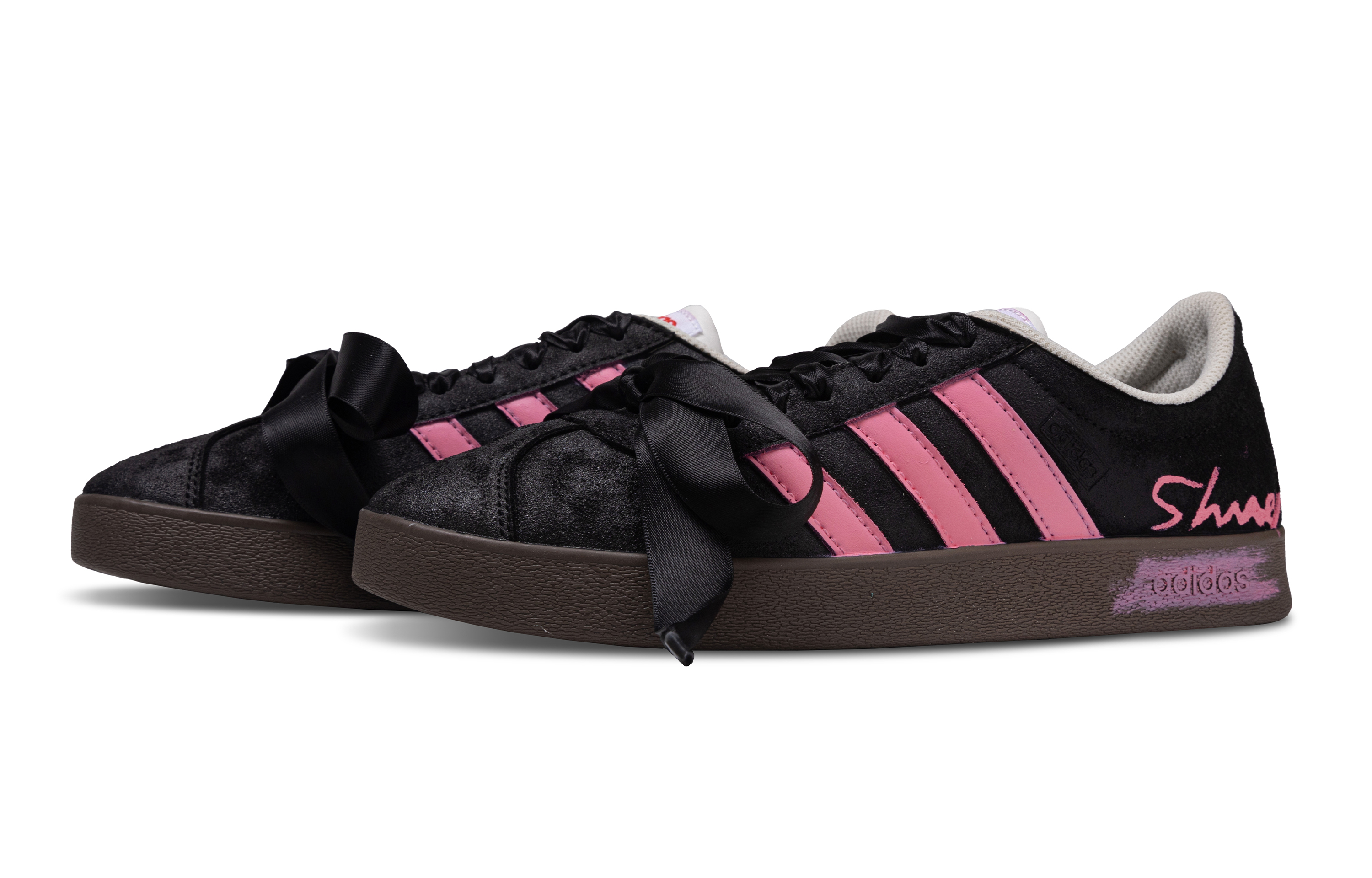 Adidas VL COURT 2.0 Dark Pink Gravity Abrasion Resistant Low Top Skateboard Shoes Unisex Black Pink купить в интернет-магазине Yoocart с быстрой доставкой по России.