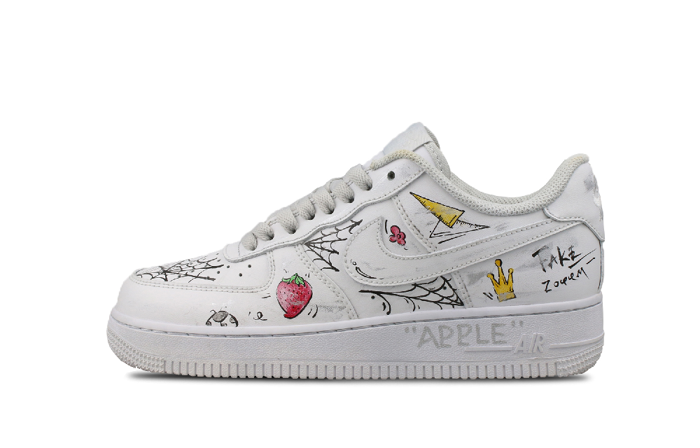 Nike Air Force 1 Twelve Insects Anti-Slip Wear-Resistant Low-Top Skateboard Shoes Unisex Beige Gray