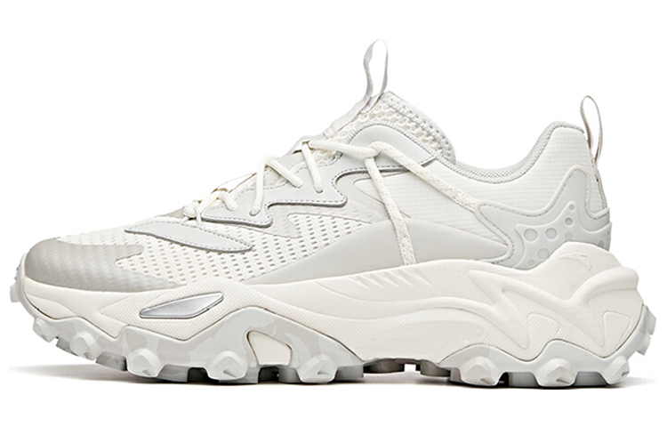 Anta Shock Absorbers Slip Resistant Abrasion Resistant Breathable Low top Running Shoes Men's White Gray