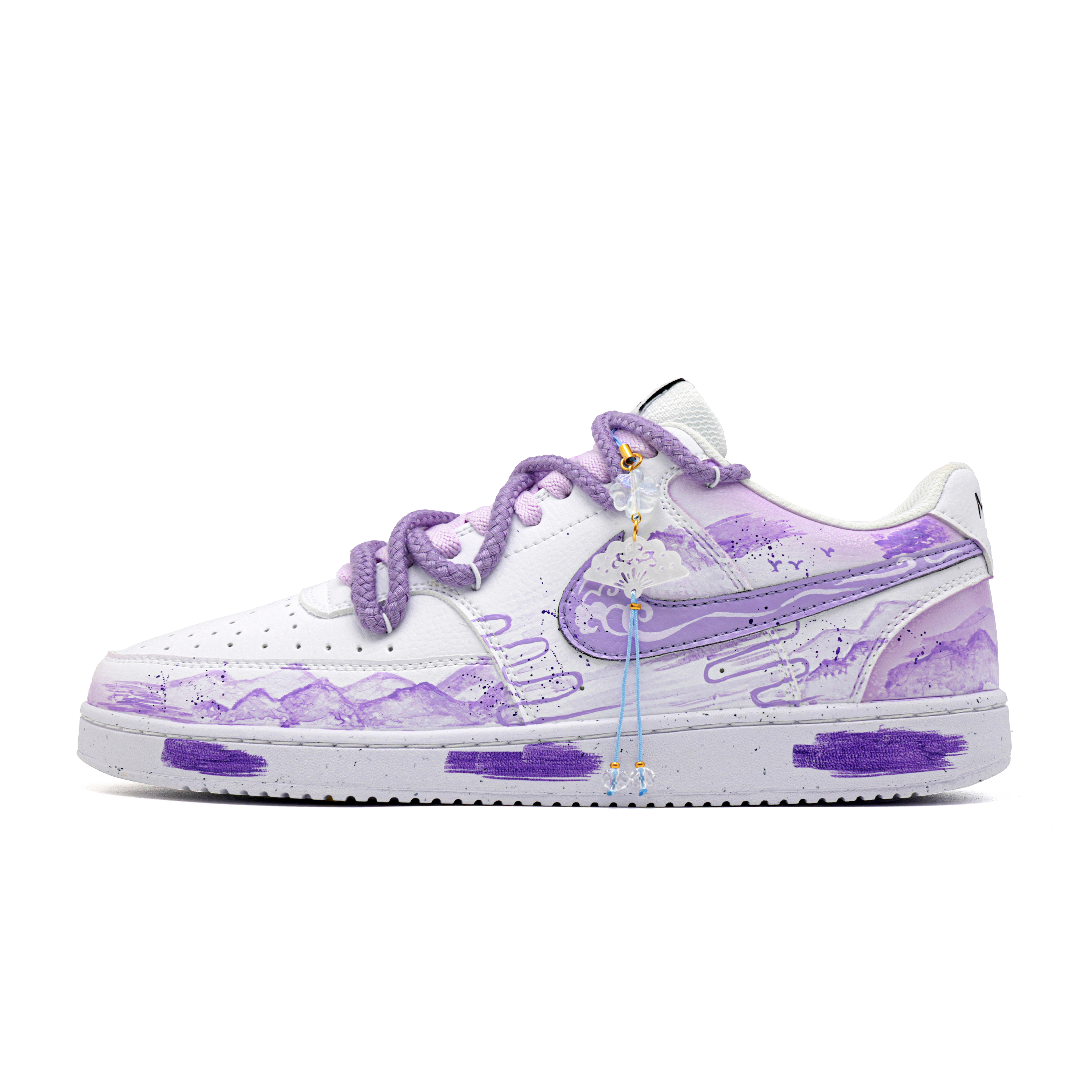 Nike Court Purple Rhythm Dream Height Increasing Support Low top Skateboard Shoes Men's Purple White