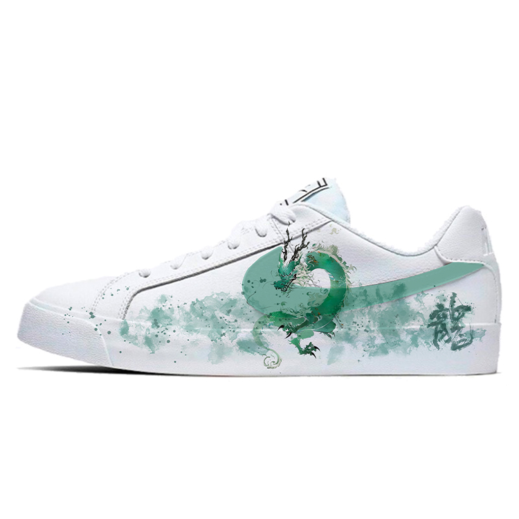 Nike Court Royale Non-slip Lightweight Low-Top Skateboard Shoes Unisex White Green